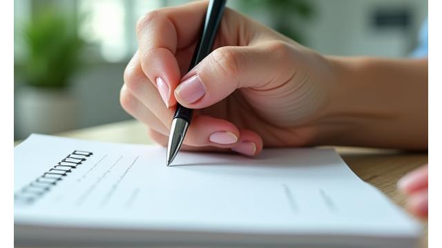 A person's hand checking off items on a checklist, symbolizing actionable steps for healthy aging.