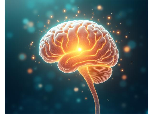 A stylized, abstract representation of a healthy, active brain composed of interconnected geometric shapes and soft, glowing light, set against a background that subtly suggests learning, creativity, and social interaction. Colors are vibrant yellows, soft blues, and greens, conveying mental energy and clarity.